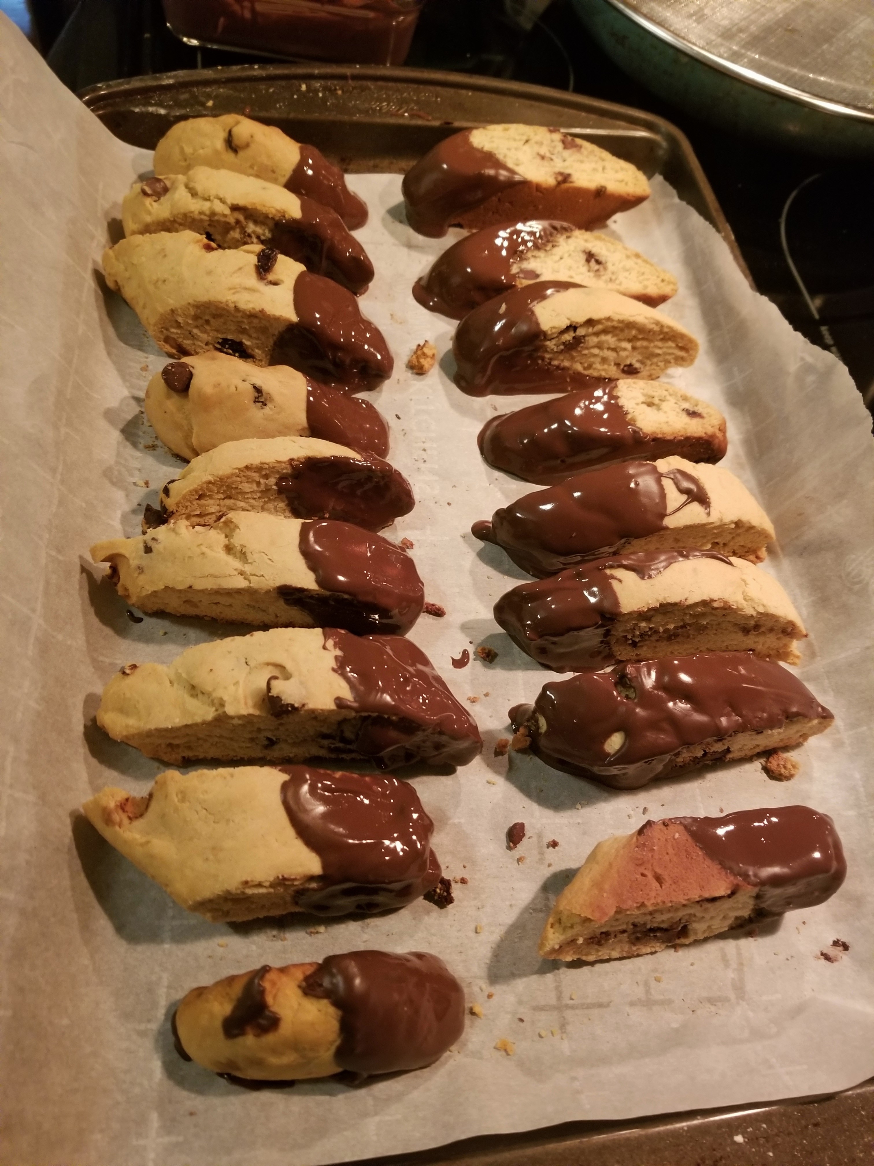 Chocolate-dipped biscotti was on the menu for a recent private event for Wounded Warriors Project, hosted by Plate Nextdoor instructor Shazia Razvi.